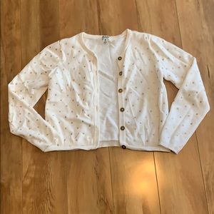 Cream Sweater w/ Gold Polka Dots